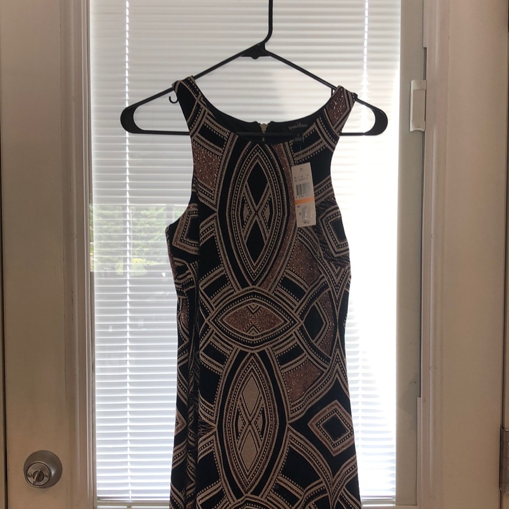 Black White Pink Cocktail Dress
